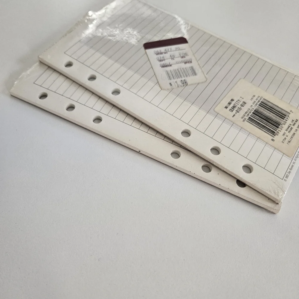 Day Runner Lined Note Pads 6 Ring 30 Pages 3 3/4 X 6 3/4 #016-010 1993 NIP X 2